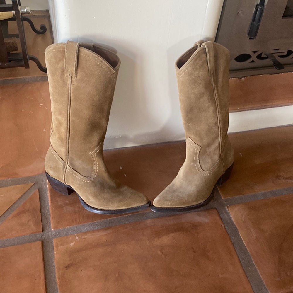 Frye suede cowboy boots size 6.5
